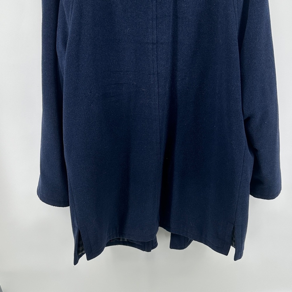 Vintage Burberry’s Dark Blue Wool Overcoat Men’s sz Large - Picture 10 of 14